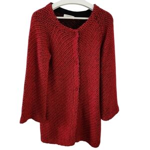 NORTHLAND VICOLO red black knit wool cashmere blend cardigan coat jacket